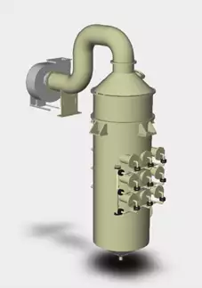 Scrubber installation for fluorine